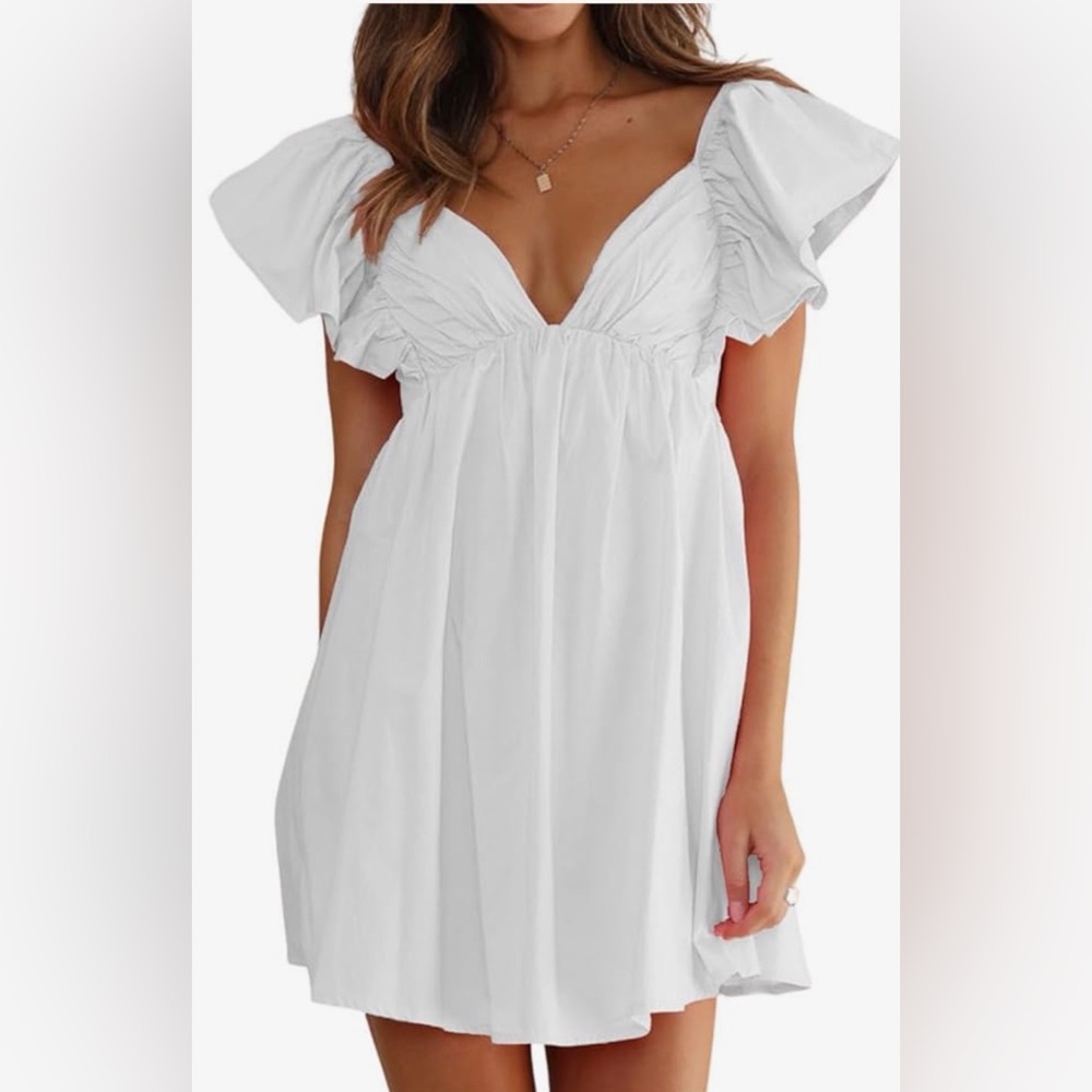 Elegant White Ruffled Dress